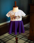 LSU Tigers toddler jersey dress purple gold game day Fan Dress for baby