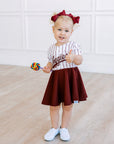 Texas A&M Aggie girls; wearing baseball jersey dress game day Fan Dress
