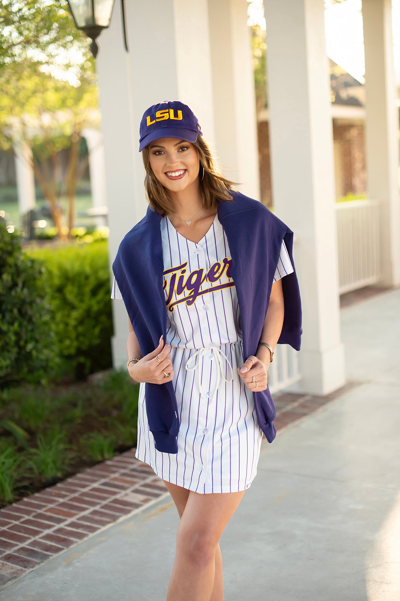 LSU Women's Baseball Jersey Dress - XS
