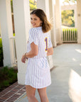 woman wearing baseball jersey for LSU Fan Dress