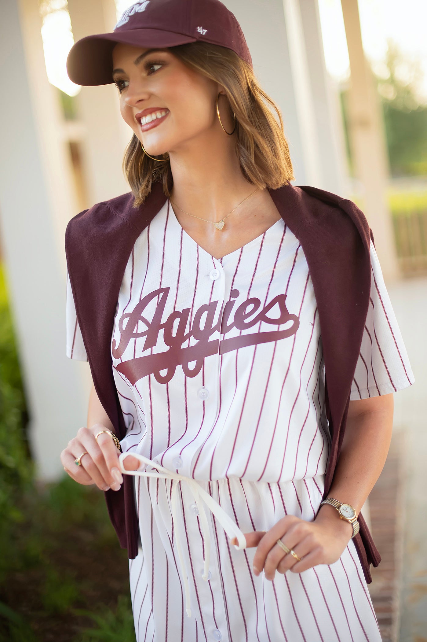 Texas A&amp;M Aggies women's jersey dress maroon game day Fan Dress