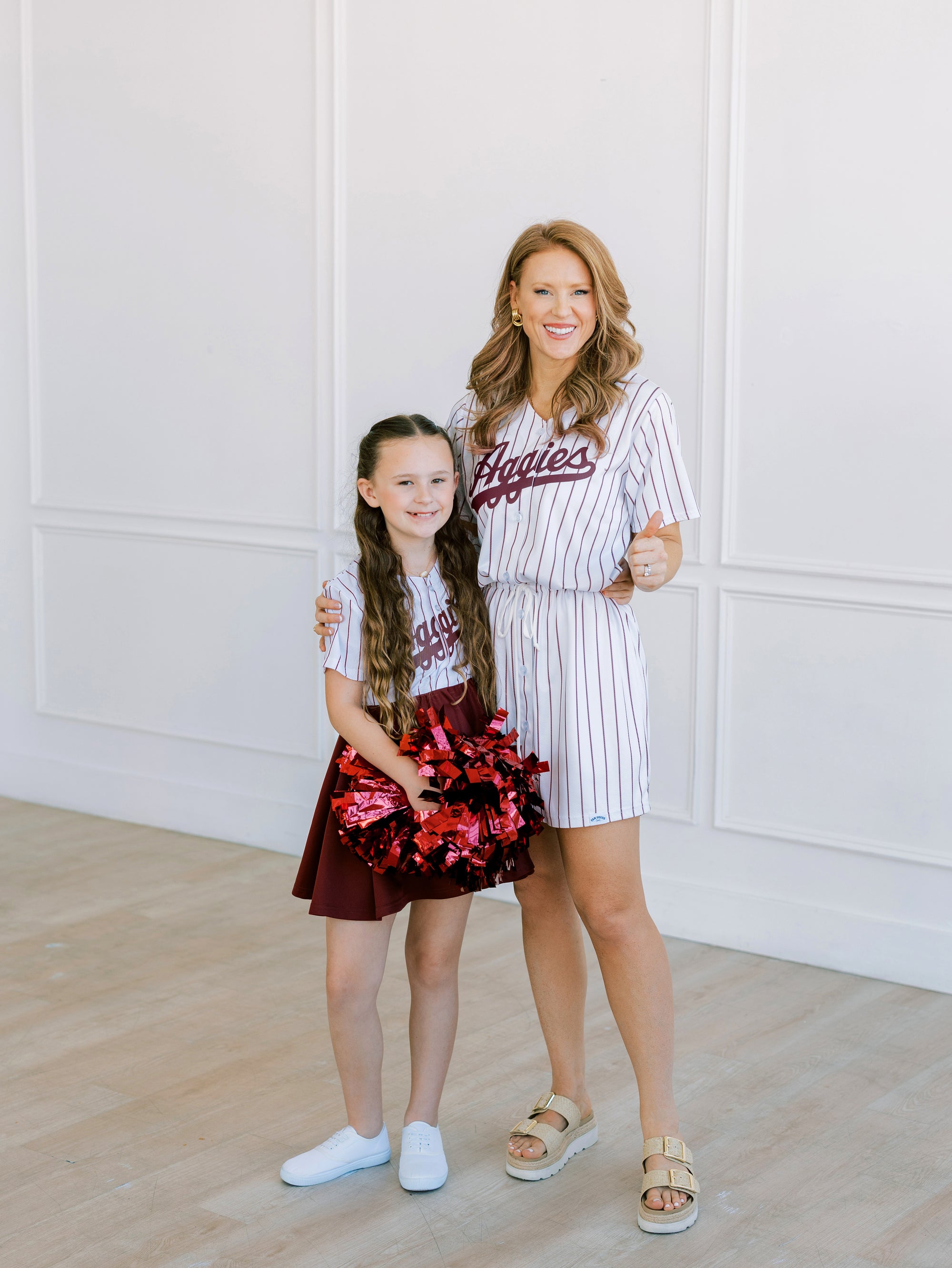 Texas A&amp;M Aggies girls baseball twirl jersey dress maroon game day Fan Dress