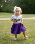LSU Tigers toddler jersey dress purple gold game day Fan Dress for baby