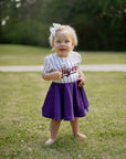 LSU Tigers toddler jersey dress purple gold game day Fan Dress for baby
